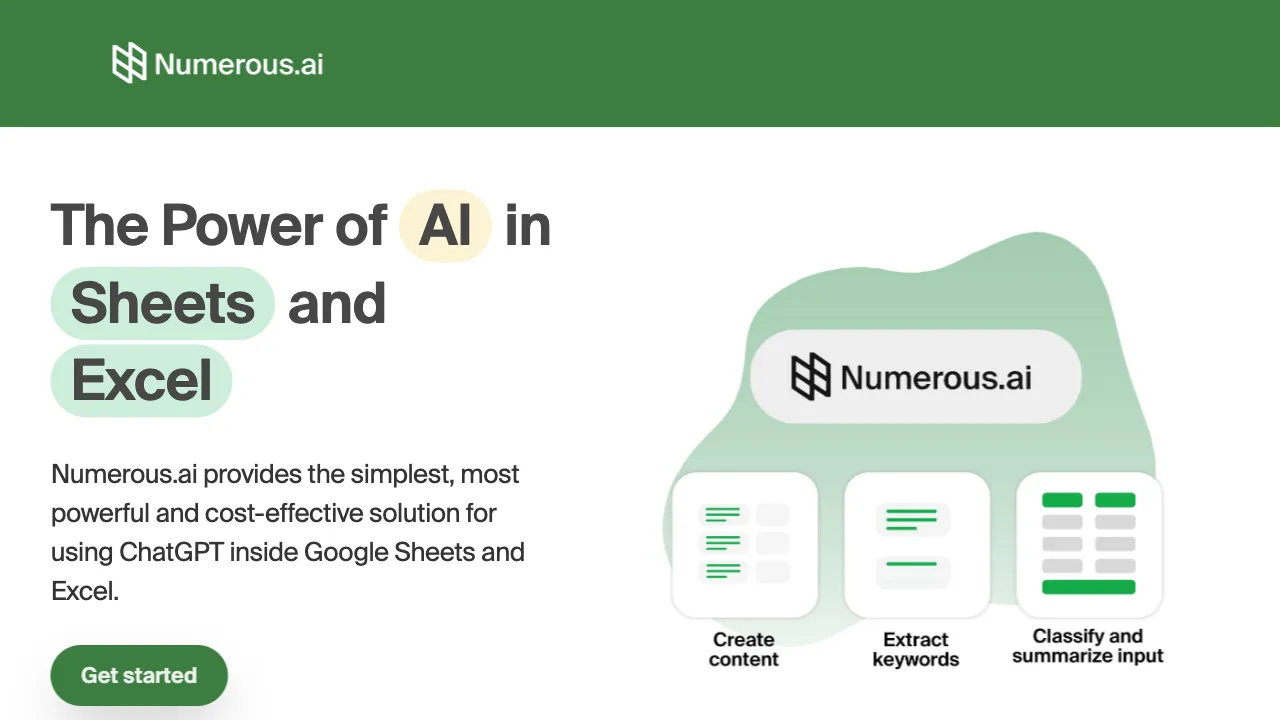 Numerous.ai banner